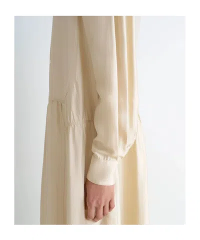 Lemaire Gathered Buttoned Maxi Dress In White