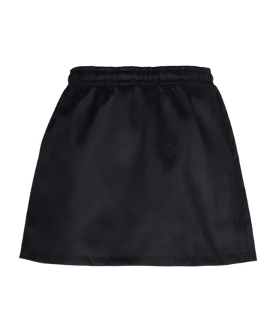 Casablanca Drawstring Patterned Mini Skirt In Black