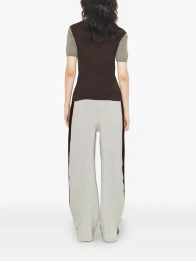 Tory Burch Button Wool Henley T-shirt In Brown