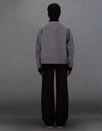 Herno Laminar Technical Wool And Extra Light Stretch Padded Bomber Jacket In Gray