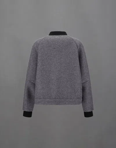 Herno Laminar Technical Wool And Extra Light Stretch Padded Bomber Jacket In Gray