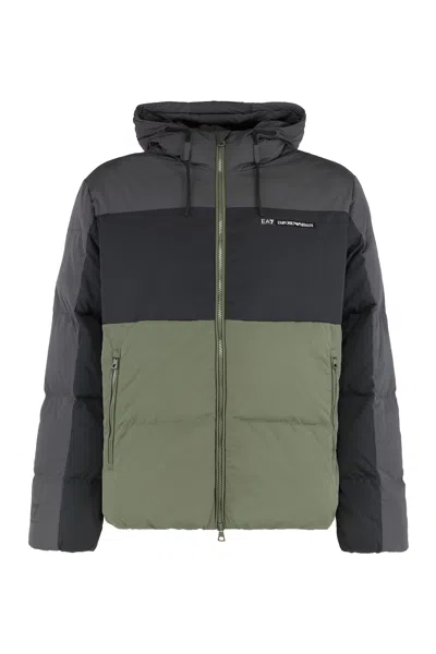 Ea7 Emporio Armani Puffer Jacket In Nylon In Multi