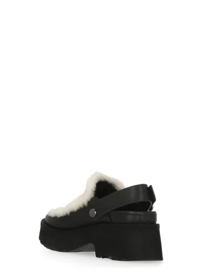 Ugg Esme Leather Slingback Clogs In Black