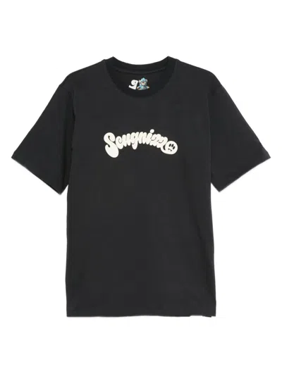 Barrow Graphic Print Unisex Crew Neck T-shirt In Black