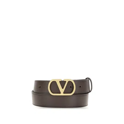 Valentino Signature Vlogo Belt In Brown