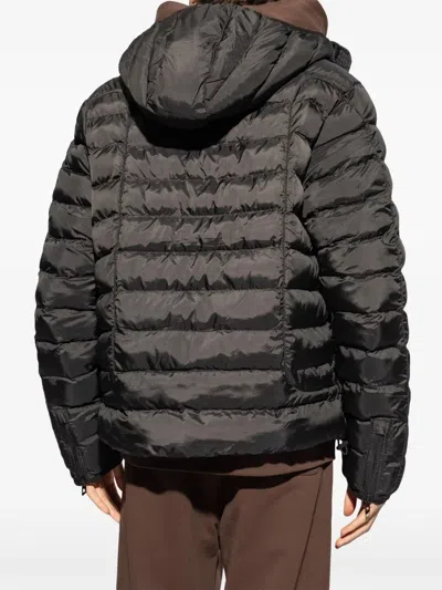 Diesel W-stone Hooded Techno Fabric Down Jacket In Green