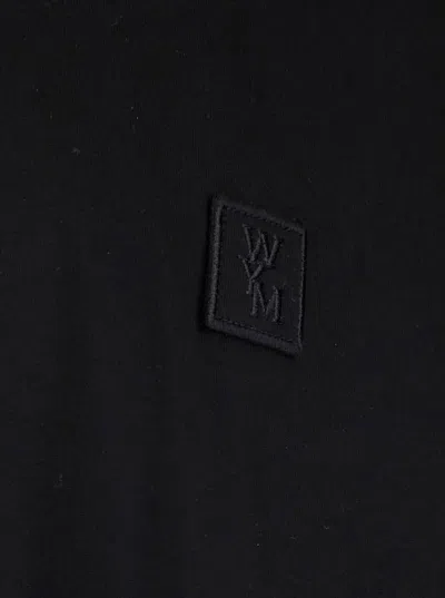 Wooyoungmi Black Crewneck T-shirt With Logo Patch On The Front And Floral Motif On The Rear In Cotton Man In Black