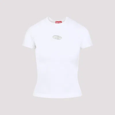 Diesel T-shirt With Logo Plate In White
