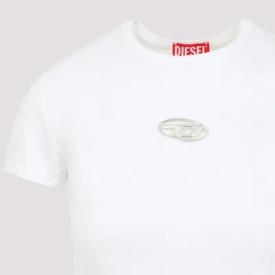 Diesel T-shirt With Logo Plate In White