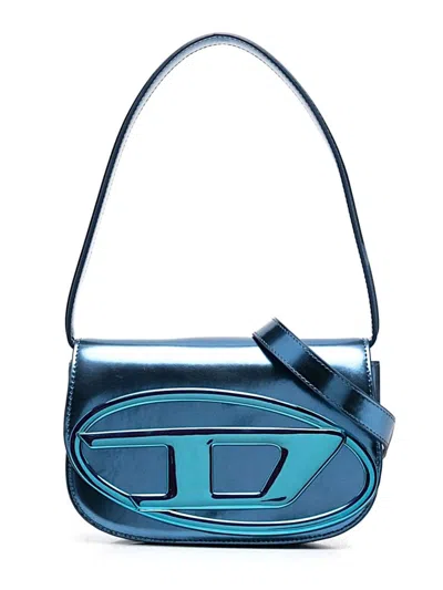 Diesel 1dr Logo Plaque Shoulder Bag In Blue