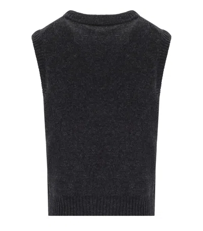 Ganni Flowers Grey Vest In Gray