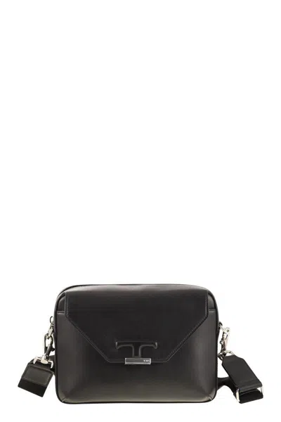 Tod's Timeless Mini Leather Shoulder Bag In Black