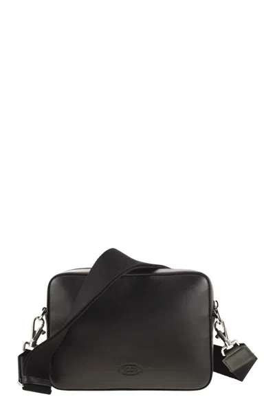 Tod's Timeless Mini Leather Shoulder Bag In Black