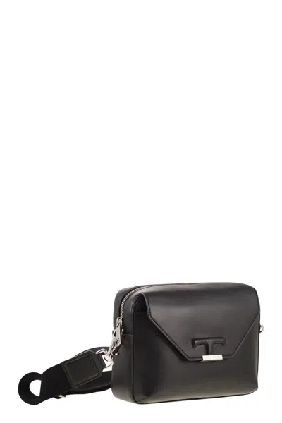 Tod's Timeless Mini Leather Shoulder Bag In Black