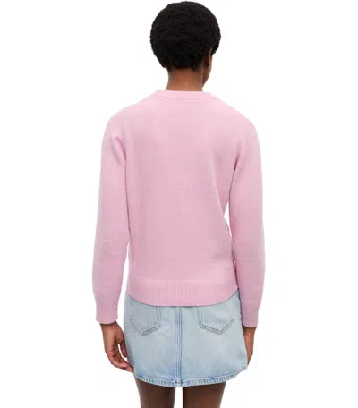 Ganni Poodle Pink Crewneck Jumper In Pink