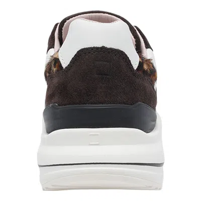 Date Fuga Pony Sneakers In Animalier Suede And Leather In Brown