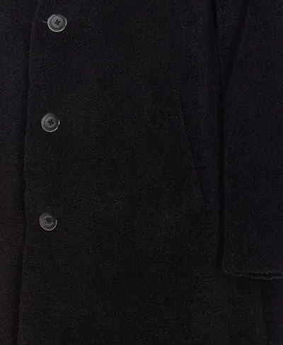 Herno Long Sleeve Notched Lapel Coat With Pockets In Black