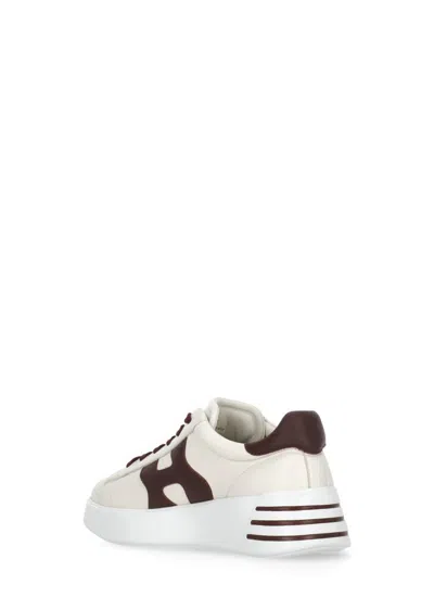Hogan Low-top Ivory Sneakers With Suede Logo In White