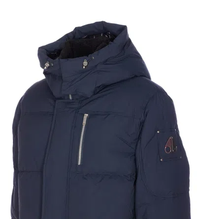 Moose Knuckles Everest 3q Removable-hood Padded Jacket In Blue