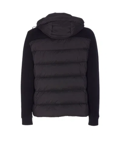 Moorer Hooded Padded Quilted Jacket Sleeves In Black