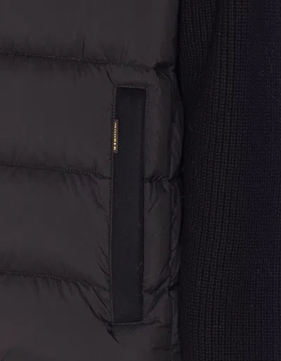 Moorer Hooded Padded Quilted Jacket Sleeves In Black