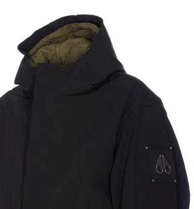 Moose Knuckles Mason Hooded Bomber Jacket In Black