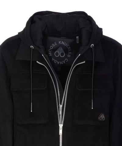 Moose Knuckles Snowdon Double-zip Hooded Jacket In Black
