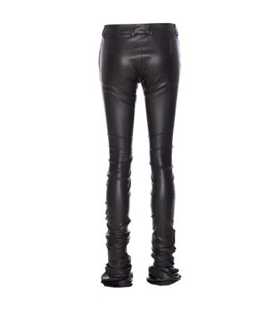 Dolce & Gabbana Slim Stretch Leather Pant In Black