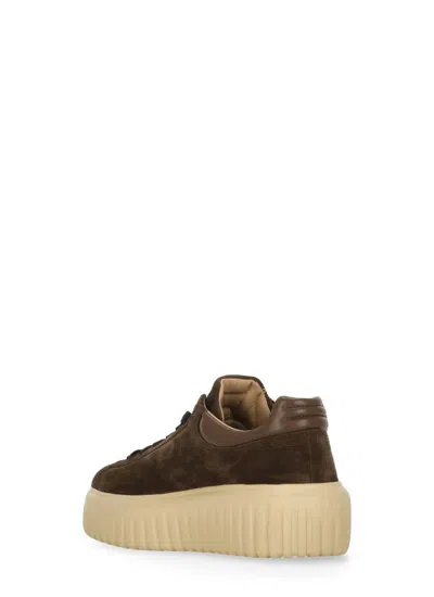 Hogan H-stripes Sneakers In Brown