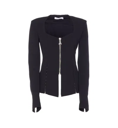 Patrizia Pepe Black Jacket With Frontal Zip Closure In Black