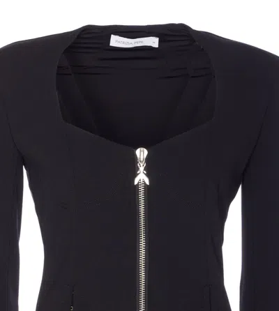 Patrizia Pepe Black Jacket With Frontal Zip Closure In Black