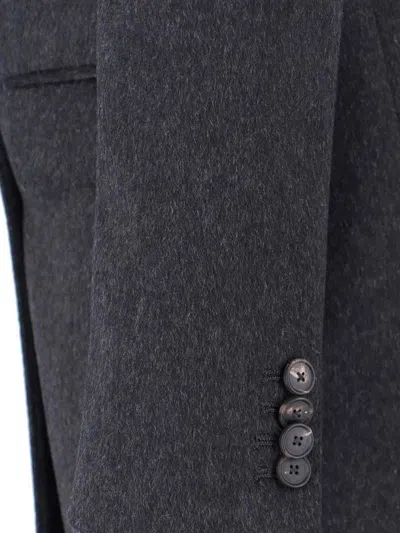 Tagliatore Double-breasted Tailored Jacket Front Pockets In Gray