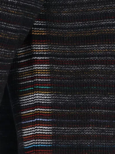 Paul Smith Multicolored Striped Knit Sweater With High Neckline In Multi