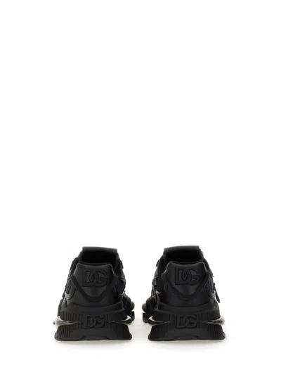 Dolce & Gabbana Airmaster Black Calf Leather Blend Sneakers In Black
