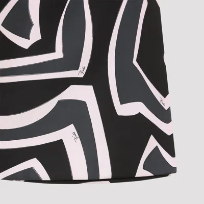 Pucci Wrap Mini Skirt In Silk Twill With Marmo Print In Multi