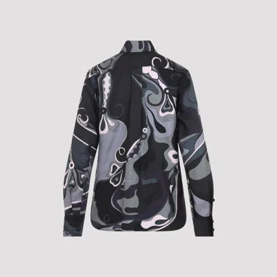 Pucci Orchid Print Shirt In Black