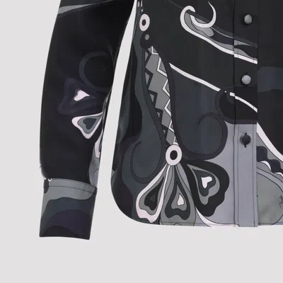 Pucci Orchid Print Shirt In Black