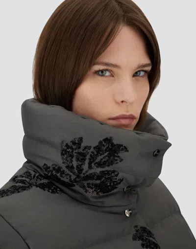 Herno Jacket In Embroidered Flannel In Gray