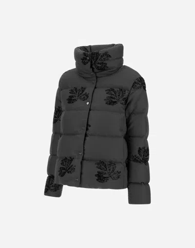 Herno Jacket In Embroidered Flannel In Gray