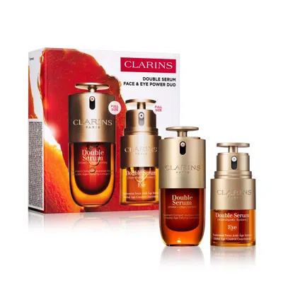 Clarins Double Serum Face & Eyes Anti-aging Skincare Set In Brown