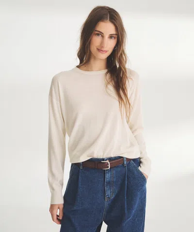 Naadam Super Fine Cashmere Crewneck Sweater In White
