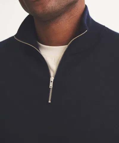 Naadam Super Fine Cashmere Quarter Zip In Blue