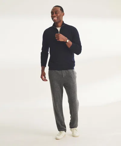 Naadam Super Fine Cashmere Quarter Zip In Blue