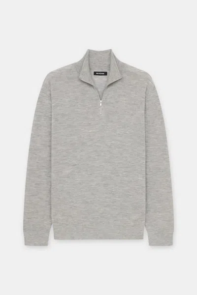 Naadam Super Fine Cashmere Quarter Zip In Gray