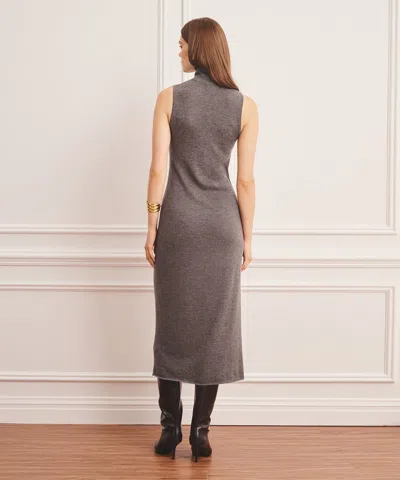 Naadam Super Fine Cashmere Sleeveless Turtleneck Dress In Gray