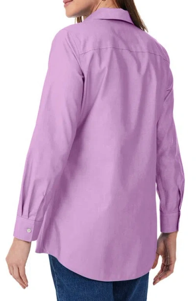 Foxcroft Pamela Non-iron Stretch Tunic Blouse In Purple