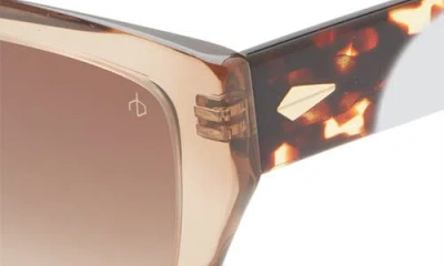 Rag & Bone 54mm Gradient Rectangle Sunglasses In Brown