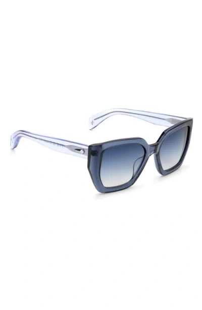 Rag & Bone 54mm Rectangular Sunglasses In Blue
