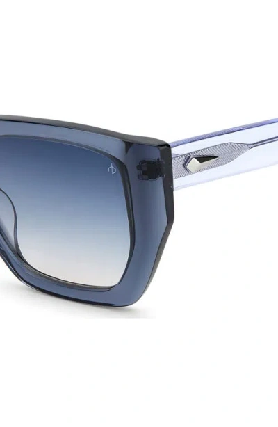 Rag & Bone 54mm Rectangular Sunglasses In Blue