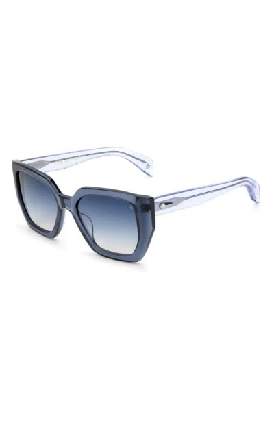 Rag & Bone 54mm Rectangular Sunglasses In Blue